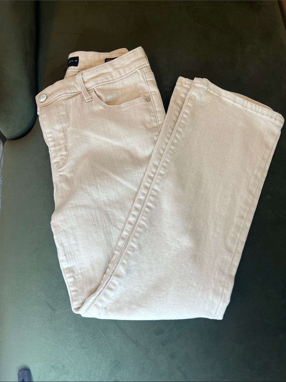 Sanctuary Denim Light Beige/Cream kick crop stretch jeans